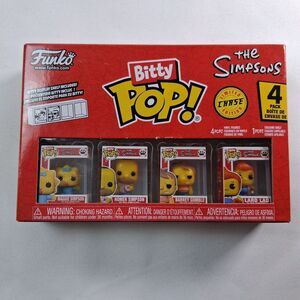 Funko Bitty Pop! The‎ Simpsons Rare 4 Pack with Complete 1/3 Chase Figures